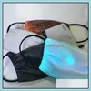 Feestmaskers Halloween Fashion Glowing Mask met PM2.5 Filter 7 kleuren Luminous Led Face For Christmas Festival Maskerade Rave Drop Otpof