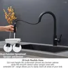 Kitchen Faucets Matte Black Faucet Cold And Mixer Pull Out Two Function Deck Mounted Tap With Free Hose