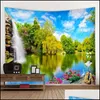 Tapestries Home Natural Scenery Art Mandala Printed Polyester Tapestry Wall Hanging For Decorate Living Room Bedroom Office Decor Dr Dh9A0