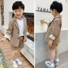 Anzüge Jungen Mädchen Casual Hansome Anzüge Set Kinder Frühling Sommer Blazer Hosen/Shorts 2 stücke Kleidung Sets Kid Geburtstag party Show Kostüm 230131