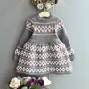 Girl's es Girls Autumn 2020 New Winter Baby Kids Knitted Bottoming Ladies National Jacquard Long-Sleeved Stretch Slim Sweater Dress 0131