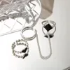 Кластерные кольца Letapi 3pcs/Set Punk Love Heart Ring Личность темперамент циркон серебряный цвет геометрический для женщин модные украшения