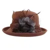 Berretti Elegante berretto jazz Bow Bombetta Cappello da donna Fedora Cupola Autunno Inverno Vintage Lana da donna