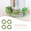 Couronne de fleurs décoratives, couronnes de Pâques, anneaux, porte à ressort, baies d'eucalyptus, décor avant, guirlande artificielle, pilier, mini support, feuille