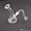 Mini dab rigs bong épais capiteux barboteur bong en verre plate-forme pétrolière bécher tuyau d'eau épais pyrex recycleur de verre bongs avec tuyau de brûleur à mazout en verre