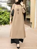 Etniska kläder Zanzea Muslimsk kvinnor överträffar Casual Urban Tracksude Fashion Tvådelar Löst kostymer Vintage Long Shirt Wide Ben Pants 230131