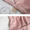スカートスリットピンクの弾性プリーツミディスカート夏エレガントな韓国ファッション薄いソリッドキャンディーカラー長い2023クリーン甘い女性サイア