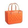 Couleur unie mode grand panier de plage sacs été EVA panier femmes grande capacité plage pochette trou fourre-tout Hobo poche Hoppet 230201 230201