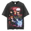 Kvinnors t-skjortor harajuku överdimensionerad vintage anime tryck tshirt jujutsu kaisen t-shirt kvinnor streetwear hip hop bomull män tvättade nödställda