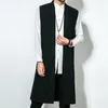 Männer Westen INCERUN Lange Graben Ärmellose Baumwolle Solide Männer Weste Chinesischen Stil Vintage Casual Mantel Oberbekleidung Jacken L-5XL