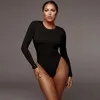 Kobiety Jumpsuits Rompers seksowne damskie body bodysuit o szyja kombinezon kombinezonu długie rękawie chude eleganckie blaty żeńskie plamki 230131