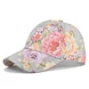 Casquettes de baseball Casquette de baseball pour femmes à imprimé de fleurs de mode Casquettes de queue de cheval réglables coréennes Casquettes de protection solaire extérieure florales Hip Hop Casquettes Streetwear G230201