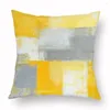 Cuscino astratto grunge copertina grigio giallo geometrico creativo ombre arte moderna nordica decorazioni per la casa soggiorno federa