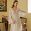 Vêtements de nuit pour femmes dames chemise de nuit dentelle longue chemise de nuit Vintage femme manches été chemises de nuit robe INS mode fée