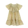 Sukienki dla dziewcząt 2 do 16 lat Eleganckie dziewczyny sukienka bawełniane nowe dzieci letnie ubrania dla dzieci nastolatka Floral Ruffles Sleeve Mommy and Me #6057