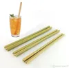 Barware içme pipetleri bambu saman 23cm yeniden kullanılabilir içme saman çanak çipleri temizleyici fırça çubuk içme araçları parti malzemeleri 4935