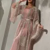 Ubranie etniczne Ramadan Eid Mubarak Dubai Kaftan Abaya Turcja Hidżab muzułmańska suknia wieczorowa Zestaw Islamskie Afrykańskie sukienki dla kobiet Caftan 230131