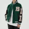 Men's Jackets Streetwear Varsity Bomber Jacket Men Baseball Coats Furry Bone Patchwork Color Block Mens Unisex 2023SSMen's