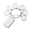 Keychains lanyards mode diy sublimatie blanco ronde thermische beurt ontwerper keychain po frame voor vrouw man sier auto sleutelring dh7lk