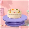 Bakgebakgereedschap 6 stks/set plastic cake draaitafel roterende deeg mes decoreren crème cakes standaard roterende tafel diy gereedschap druppel d dhqrc