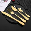 Dinnerware Sets 20Pcs/Set Gold Cutlery Set Flatware Stainless Steel Kitchen Silverware Dinner Knife Dessert Spoon Fork Tableware