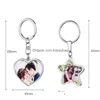 Porte-clés Lanyards Trendy Sublimation Blank Accessoy Diy Heart Star Designer Porte-clés Portefeuille Sac À Main Amoureux Porte-clés De Voiture Bijoux F Dh2Nx