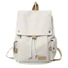 Sac à dos 2023 Mode féminine Beige Toile Hommes Contraste Sac de voyage College Girl Cartable Ordinateur portable Étudiant Mochila