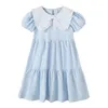 Girl's Es Children Cotton 2022 Summer Girls Puff Sleeve Princess Dress Elegant Kids Party Clothing Casual #6991 0131