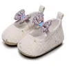 Atletiska skor 0-24m 2023 Baby Girl Kid Flat Flax Bowknot Decorative Spring Outdoor Slippers Children's Sandals Toddlers Princess