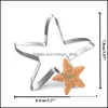 Baking Pastry Tools 4Pcs/Set Stainless Steel Cookie Cutter Fondant Mold Conch Seashell Starfish Dolphin Drop Delivery Home Garden Dhpd8