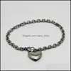 Charm Bracelets 316L Stainless Steel Titanium Love Peach Heartshaped Male And Female Couples Bracelet Jewelry Wholesale 3675 Q2 Drop Dhkwq