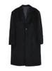 Męskie mieszanki wełny mauroicardi jesienne zima długą ponadwymiarowy ciepły miękki czarny płaszcz Mężczyźni z podkładkami na ramię luźne koreańskie modne płaszcz 230201