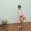 Flickans 2023 Spring New Children Floral Dresses Korean Style Girls Princess Dress Kids Elegant Clothing Loose #7242 0131