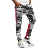 Calça masculina camuflagem impressa calça de moletom casual masculino esportivo elástico corredores de travessuras de traje de travessia 230131