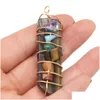 Charms Wrap Natural Stone 7 Chakra Arrowhead Shape Pendum Pendant Lots Quartz Healing Reiki Crystal Finding For Diy Necklace Dhgarden Dhzqa