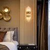 벽 램프 기뻐하는 고급 럭셔리 K9 크리스탈 장식 빌라 침실 침대 옆 통로 목욕탕 조명 LED 소스 유리 램프