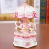 Decorative Figurines Objects & Modern Flashing LED Light Resin Carousel Music Box Ornament Crafts Birthday Wedding Gift Kids Home Desk Acces