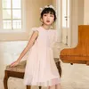 Ragazze 2023 Summer Girls Princess Dress New Mesh Patchwork Abbigliamento per bambini Moda Bambini Abiti senza maniche # 6842 0131