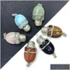 Charms Skeleton Natural Crystal Stones Skl redondo Tiger Eye Onyx Onyx Rose Quartz Stone Ball Charm Pingents para Jewelr Dhgarden DH70D