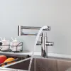 キッチン蛇口yanksmart Chrome Sink Faucet Basin Mixer Water Deckマウントされたシングルホールのためにスイベルを取り付けます