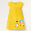 Girl's es maven Pretty Summer New Year 2022 Baby Girls Short Sleeves Flower Dress with Little Bees Lovely for Kids2-7year 0131