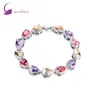 Bedelarmbanden oceaan melodie zilveren kleur vergulde lab multicolor kubieke zirkonia armbanden voor vrouwen sieraden 20 cm 7,87 inch AB2002