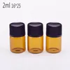 Kvalitet 1 ml 2 ml 3 ml 5 ml Mini Amber Glass Förpackningsflaskor Eterisk oljeflaska Orificer Reducer Cap Lids Bruna glasflaskor burk