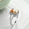 Wedding Rings Champagne Big Crystal Zircon Stone Luxury Boyfriend Gift Jewelry Love Ring For Couple Wholesale Lots Bulk