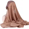 Bonnets Bonnet/Tête de mort Casquettes Turban en mousseline de soie sous-écharpe Hijab instantané uni personnalisé avec maillot intérieur Bonnet Foulard Bonnet long Châle Écharpe