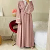 Etniska kläder Eid Abayas för kvinnor Dubai Turkiet Muslim Hijab Dress Mubarak Open Abaya Kimono Islam Kaftan Robe Musulmane Longue Djelaba