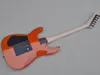 Orange Body Electric Guitar with Black Hardware Flame Maple Veneer can be customized