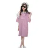 Mirl's es New Teen Kids Girls Midi Cotton Children Sistripe Dress 2022 Summer Lace Roupas de retalhos de retalhos causal #6946 0131