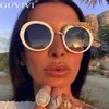 نظارة شمسية مستديرة النظارات الشمسية النساء الفاخرة مصممة العلامة التجارية Zircon Sun Glasses UV400 Eyeglasses Personaly Eyewear Crystal Leopard Shades YQ240407