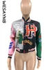 Womens Jackets Black Grey Fashion Fall For Women Knappar Crop Top Coats Patchwork Varsity Bomber Streetwear 230131